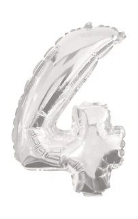 Fóliová číslice 4 stříbrná 85 cm