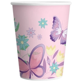 Papírové kelímky Motýlci 250 ml – 8 ks