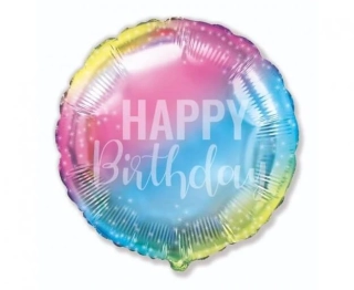 Fóliový balónek Happy Birthday duha 45 cm