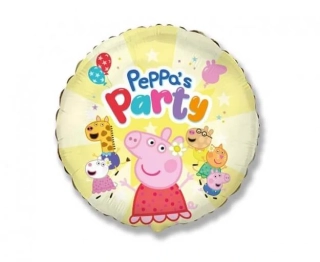 Fóliový balónek Prasátko Peppa party žlutý 46 cm