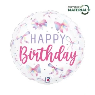 Fóliový balónek Happy Birthday mašličky 46 cm