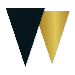 Vlaječková girlanda černozlatá 10 m