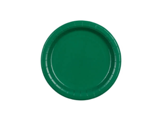 Papírové talíře tmavě zelené 18cm 6ks