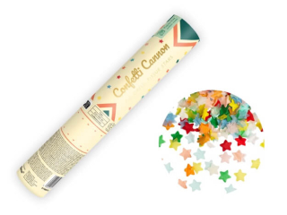 Vystřelovací konfety barevné hvězdičky 20 cm