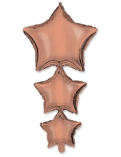 Fóliový balónek rosegold hvězdy 96 cm