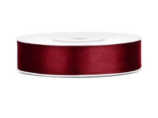 Saténová stuha bordová 12 mm × 25 m