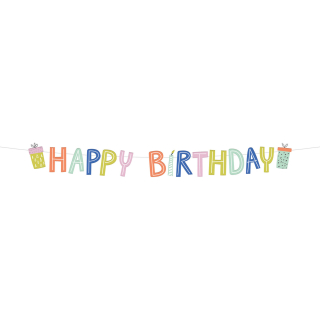 Závěsný baner „Happy Birthday“ v zářivých barvách 1,5 m