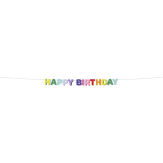 Závěsný baner „Happy Birthday“ pro barevnou oslavu 1,7 m