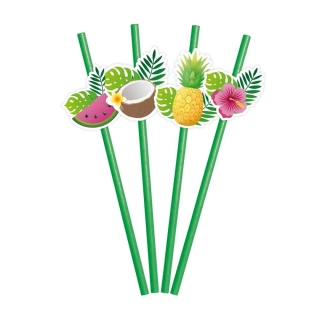 Papírová brčka Aloha Tropical Fruit 6 ks
