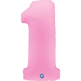 Foliová číslice světle růžová matná 1 - 102 cm