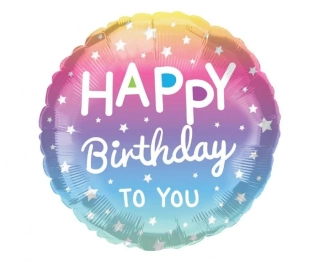 Fóliový balonek pastelový Happy birthday to you 