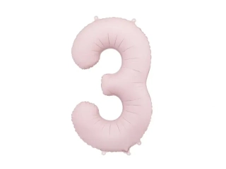 Foliová číslice světle růžová matná 3 - 86 cm
