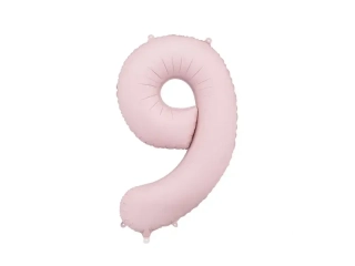 Foliová číslice světle růžová matná 9 - 86 cm