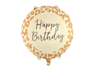 Fóliový balonek Happy Birthday leopardí vzor 45 cm