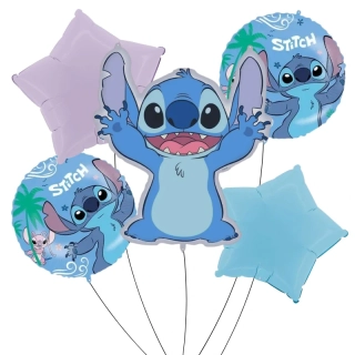 Sada fóliových balonků Stitch 5 ks