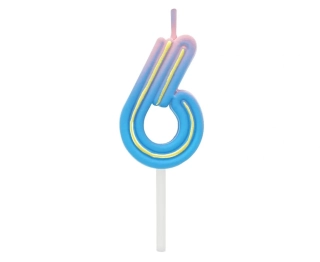 Dortová svíčka NEON číslo 6