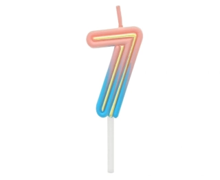 Dortová svíčka NEON číslo 7