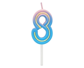 Dortová svíčka NEON číslo 8