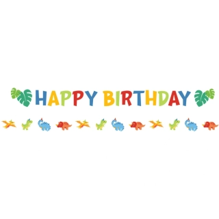 Girlanda Happy Birthday dinosauři 2 ks