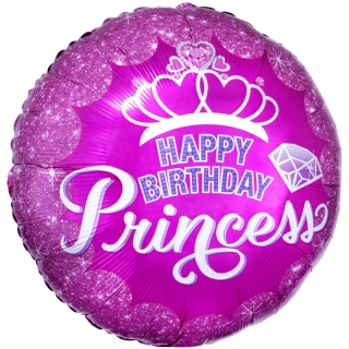 Fóliový balónek Happy Birthday Princess 45 cm