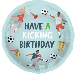 Fóliový balónek Have a Kicking Birthday fotbal 45 cm
