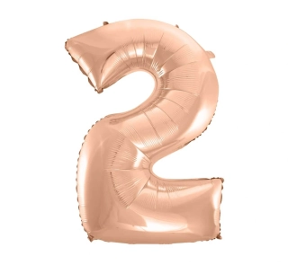 Fóliová číslice rosegold 2 - 92 cm