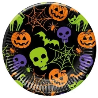 Papírové talíře Happy Halloween 23 cm - 8 ks