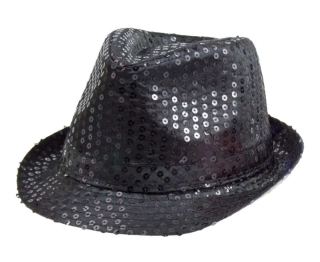 Klobouk s glitry černý
