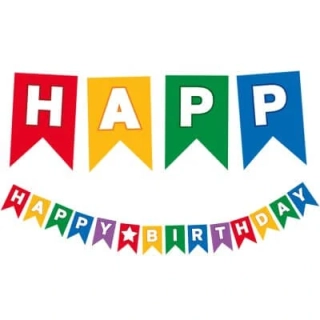 Závěsný baner Happy Birthday barevný 2 m