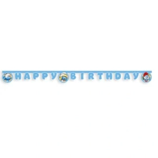 Závěsný baner Happy Birthday Šmoulové 2 m