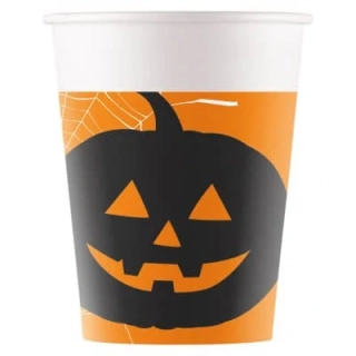 Papírové kelímky Halloween dýně 8 ks