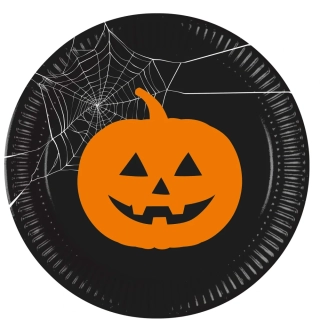 Papírové talíře Halloween dýně 23 cm - 8 ks