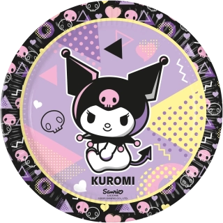 Papírové talíře Kuromi 23 cm - 8 ks
