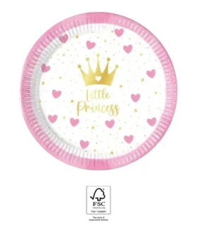 Papírové talíře Little Princess 20 cm - 8 ks