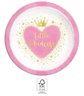 Papírové talíře Little Princess 23 cm - 8 ks