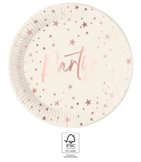 Papírové talíře Party rosegold 23 cm - 8 ks