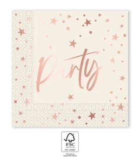 Papírové ubrousky Party rosegold 20 ks