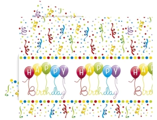 Plastový ubrus Happy Birthday balónky 120 x 180 cm
