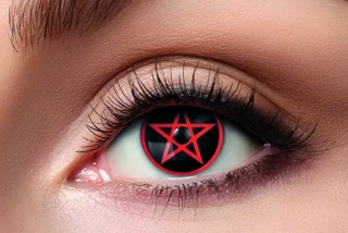 Barevné kontaktní čočky červený Pentagram