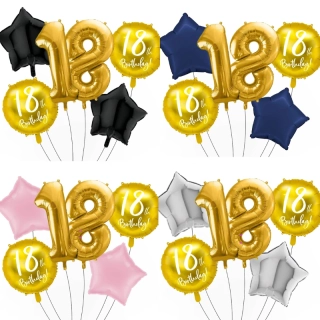 Sada fóliových balonků 18. narozeniny 6 ks