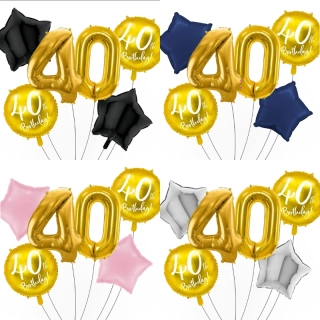 Sada fóliových balonků 40. narozeniny 6 ks