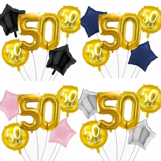 Sada fóliových balonků 50. narozeniny 6 ks