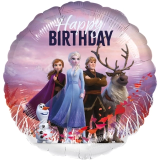 Fóliový balonek Frozen Happy Birthday kruh 45 cm