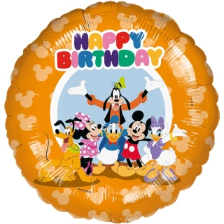 Fóliový balonek Mickey Mouse a přátelé Happy Birthday kruh 45 cm