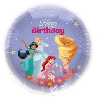 Fóliový balonek Disney princezny Happy Birthday kruh 45 cm