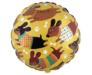 Fóliový balonek Pejsci kruh 46 cm