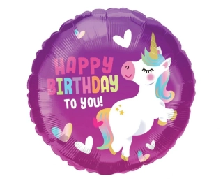Fóliový balonek Jednorožec Happy Birthday 45 cm