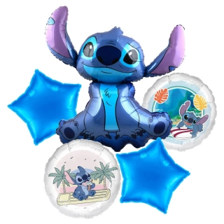 Sada fóliových balónků Stitch 5 ks