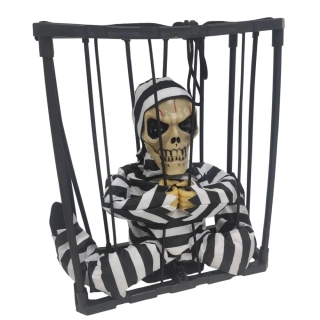 Halloween dekorace Kostlivec v kleci