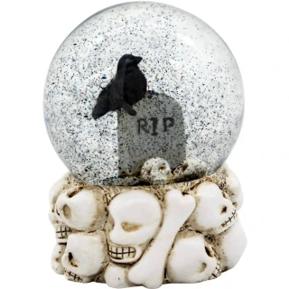 Halloween sněžítko Náhrobek s havranem